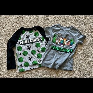 Minecraft Boys 2 shirt bundle XS